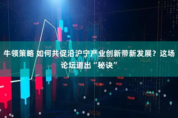 牛领策略 如何共促沿沪宁产业创新带新发展？这场论坛道出“秘诀”