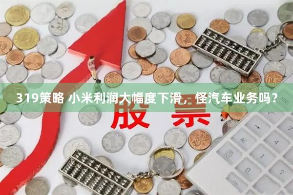 319策略 小米利润大幅度下滑，怪汽车业务吗？